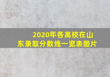 2020年各高校在山东录取分数线一览表图片