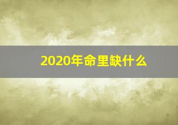 2020年命里缺什么