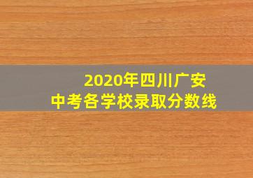 2020年四川广安中考各学校录取分数线