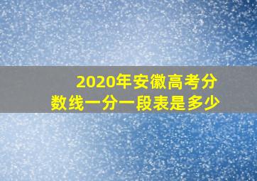 2020年安徽高考分数线一分一段表是多少