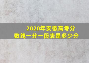 2020年安徽高考分数线一分一段表是多少分