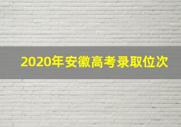 2020年安徽高考录取位次