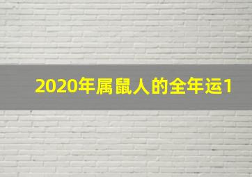 2020年属鼠人的全年运1