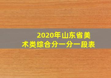 2020年山东省美术类综合分一分一段表