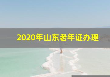 2020年山东老年证办理