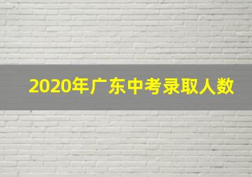 2020年广东中考录取人数