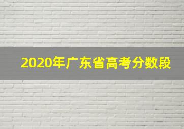 2020年广东省高考分数段