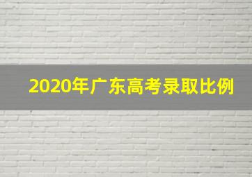 2020年广东高考录取比例