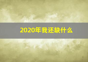 2020年我还缺什么