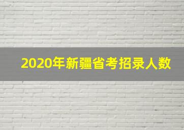 2020年新疆省考招录人数