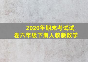 2020年期末考试试卷六年级下册人教版数学