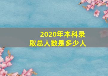 2020年本科录取总人数是多少人