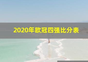 2020年欧冠四强比分表