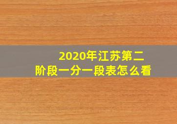 2020年江苏第二阶段一分一段表怎么看