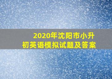 2020年沈阳市小升初英语模拟试题及答案