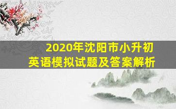 2020年沈阳市小升初英语模拟试题及答案解析