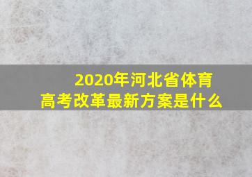 2020年河北省体育高考改革最新方案是什么