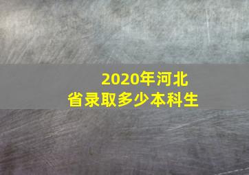 2020年河北省录取多少本科生