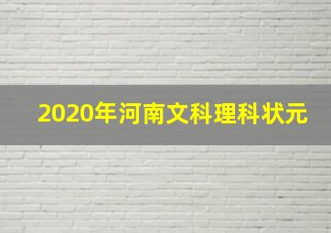 2020年河南文科理科状元