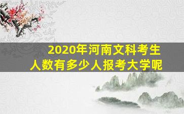 2020年河南文科考生人数有多少人报考大学呢