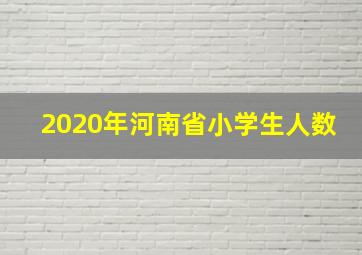 2020年河南省小学生人数