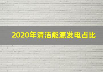 2020年清洁能源发电占比