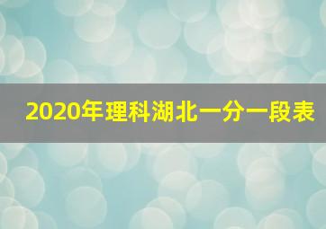 2020年理科湖北一分一段表