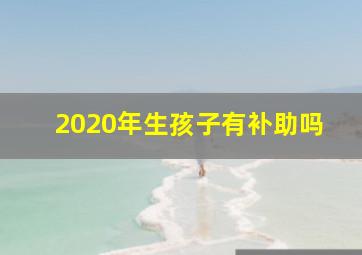 2020年生孩子有补助吗