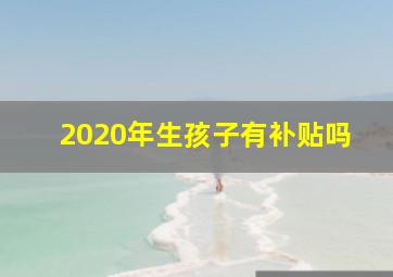 2020年生孩子有补贴吗