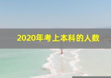 2020年考上本科的人数