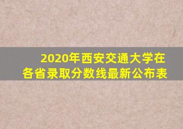 2020年西安交通大学在各省录取分数线最新公布表