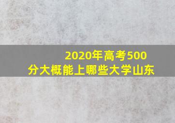 2020年高考500分大概能上哪些大学山东