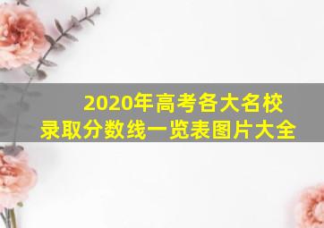 2020年高考各大名校录取分数线一览表图片大全