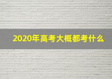 2020年高考大概都考什么