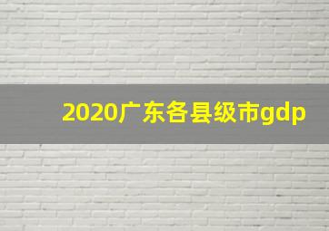 2020广东各县级市gdp