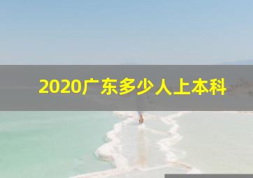 2020广东多少人上本科