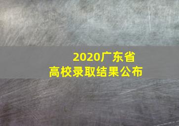 2020广东省高校录取结果公布