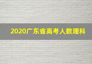 2020广东省高考人数理科