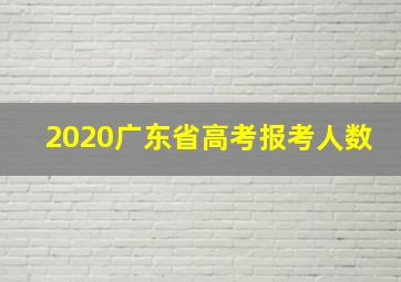 2020广东省高考报考人数