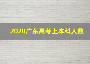 2020广东高考上本科人数