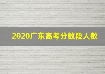 2020广东高考分数段人数