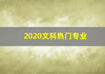 2020文科热门专业