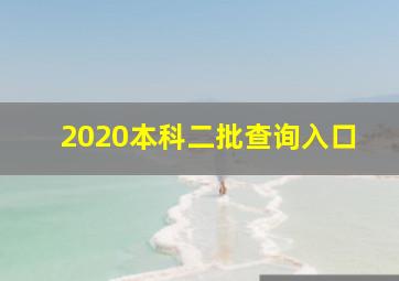 2020本科二批查询入口