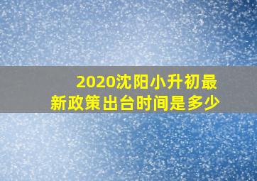 2020沈阳小升初最新政策出台时间是多少