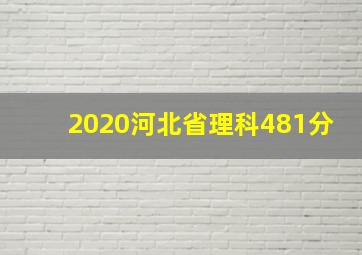 2020河北省理科481分