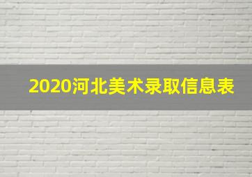 2020河北美术录取信息表