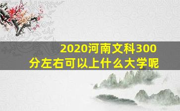 2020河南文科300分左右可以上什么大学呢