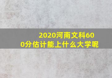 2020河南文科600分估计能上什么大学呢