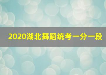 2020湖北舞蹈统考一分一段