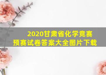 2020甘肃省化学竞赛预赛试卷答案大全图片下载